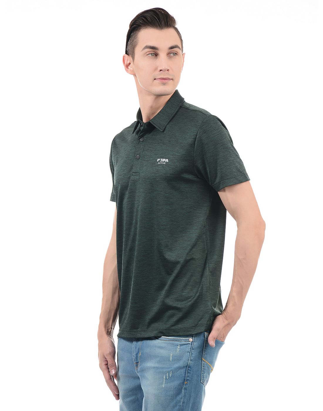 U.S. Polo Assn. Men Casual Wear Textured T-Shirt
